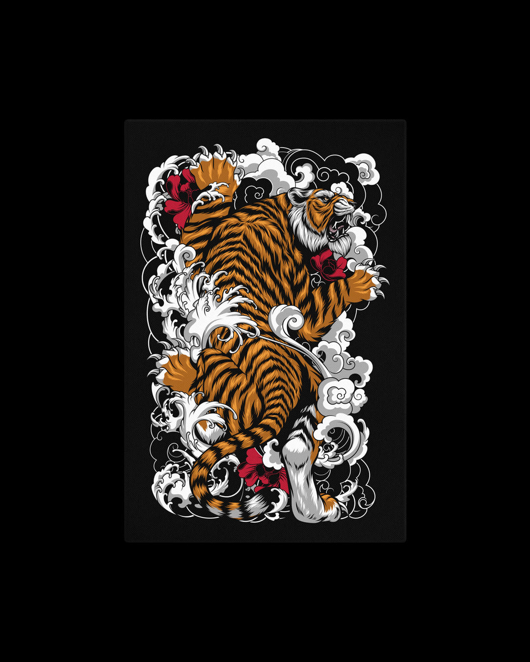 climbing tiger wall canvas