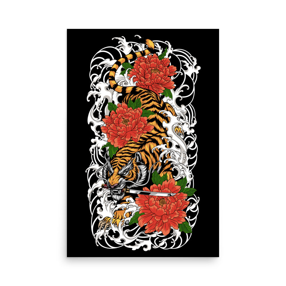 Irezumi Tiger Poster With Tattoo Inspired Artwork