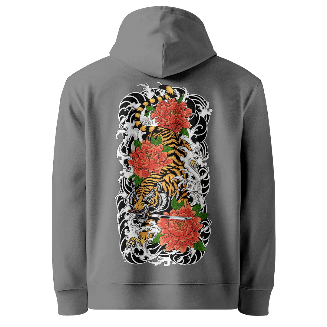 Tattoo-inspired graphic hoodie featuring original tattoo artwork. Premium heavyweight cotton for warmth and comfort.