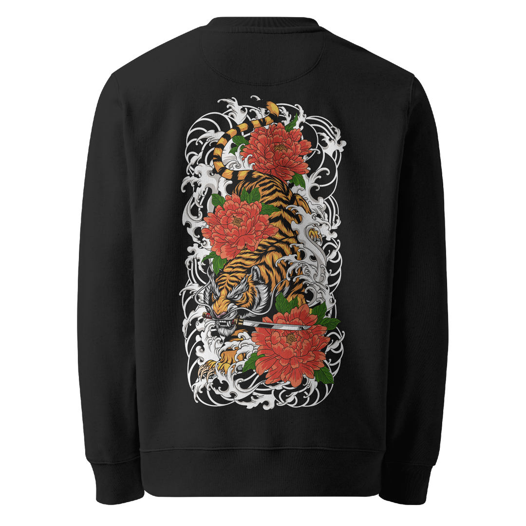 Tigers Descent Graphic Tattoo Sweatshirt - Black