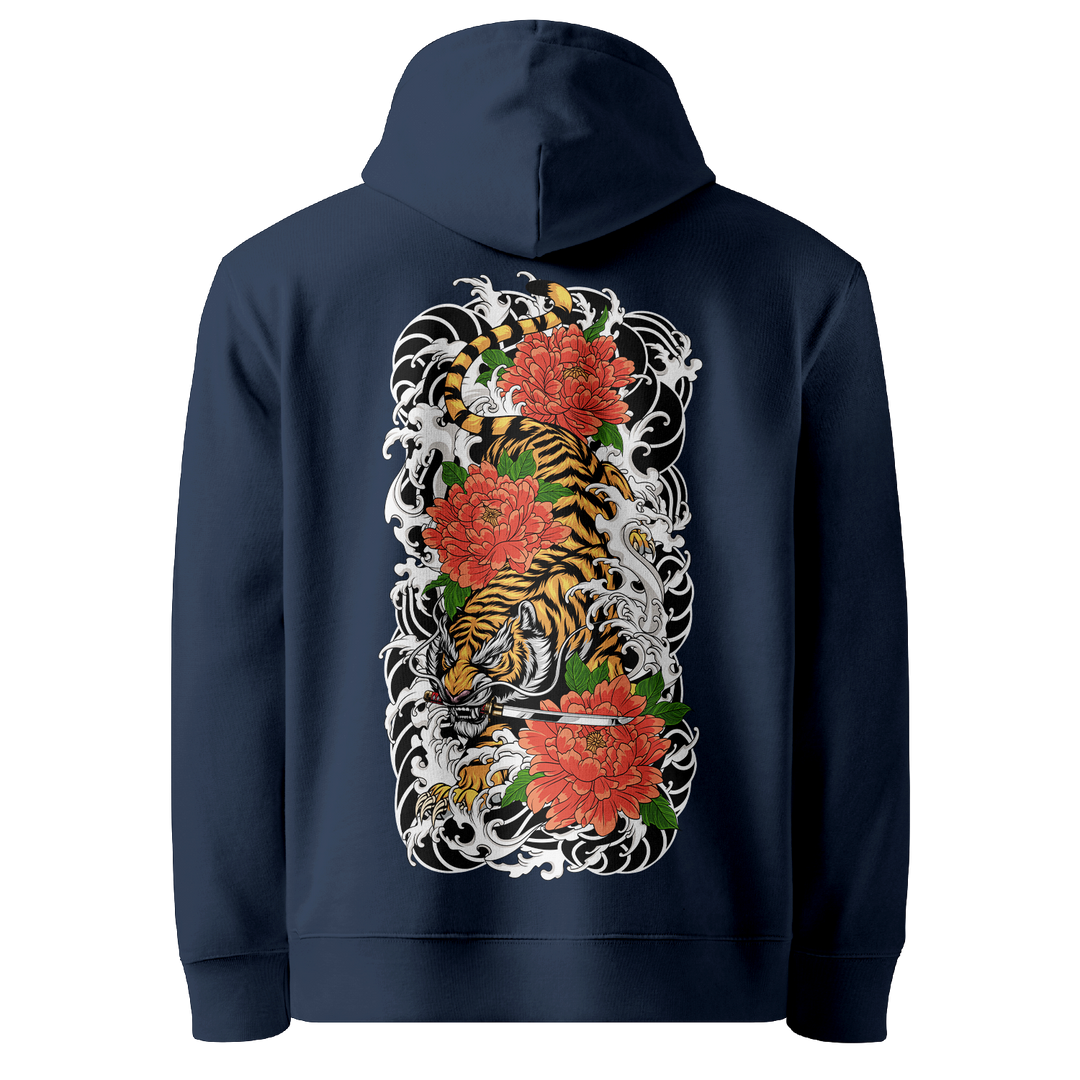 Tigers Descent Tattoo Hoodie - Navy