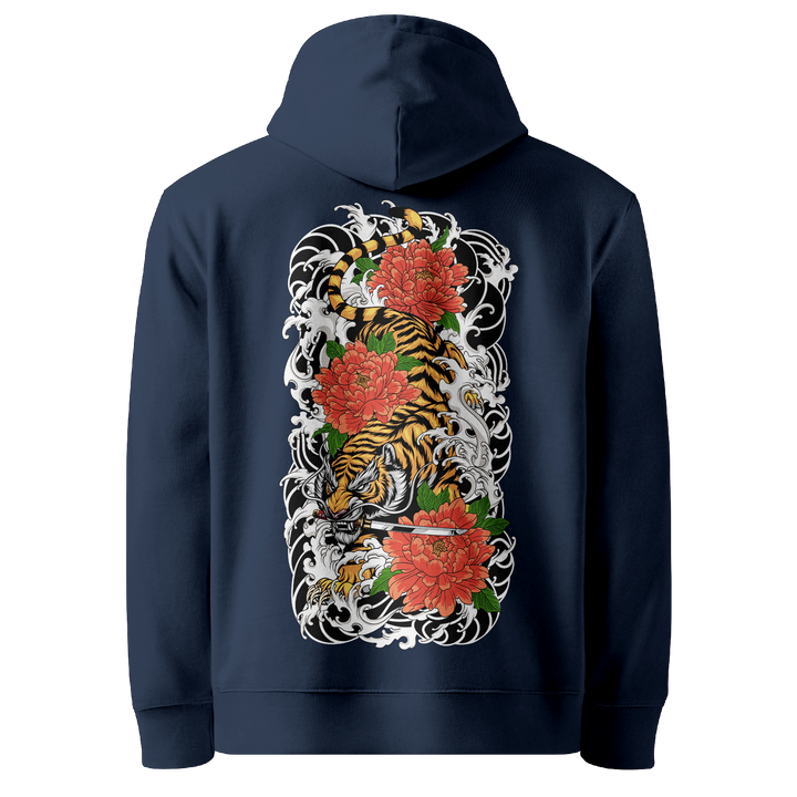 Tigers Descent Tattoo Hoodie - Navy