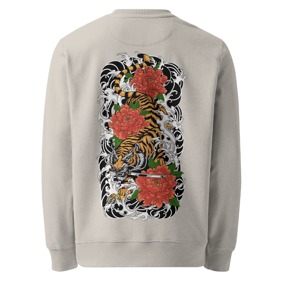 Tigers Descent Graphic Tattoo Sweatshirt - Natural Raw