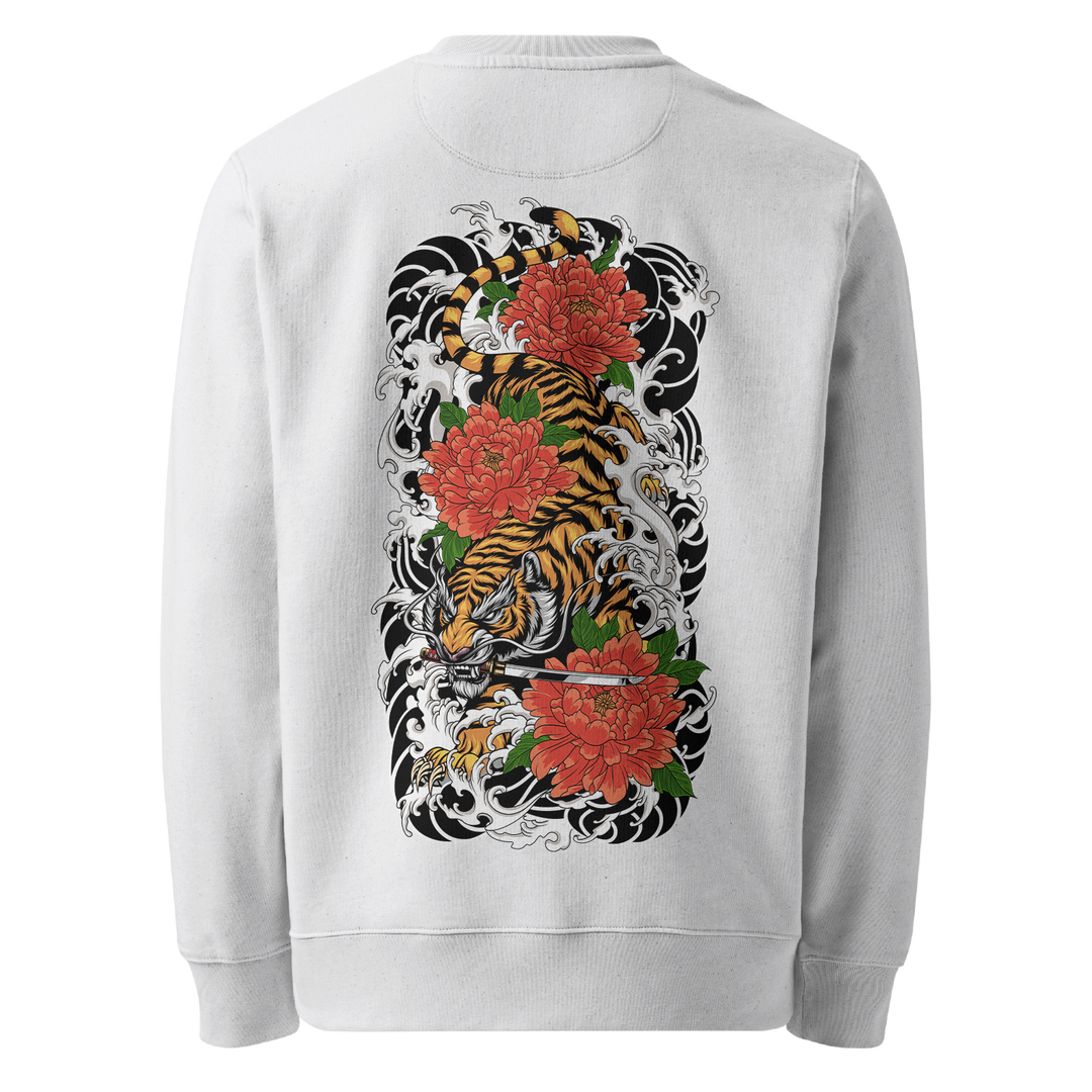 Tigers Descent Graphic Tattoo Sweatshirt - White