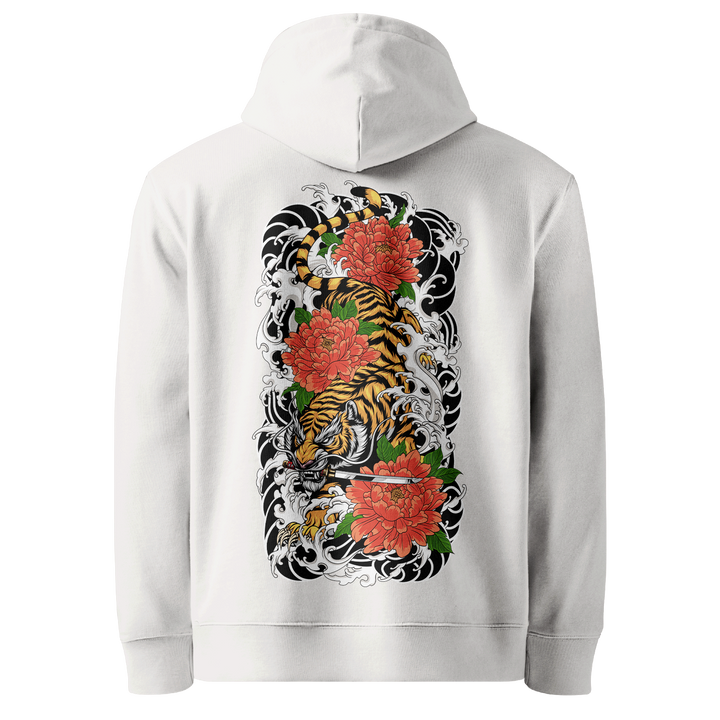 Tigers Descent Tattoo Hoodie - White