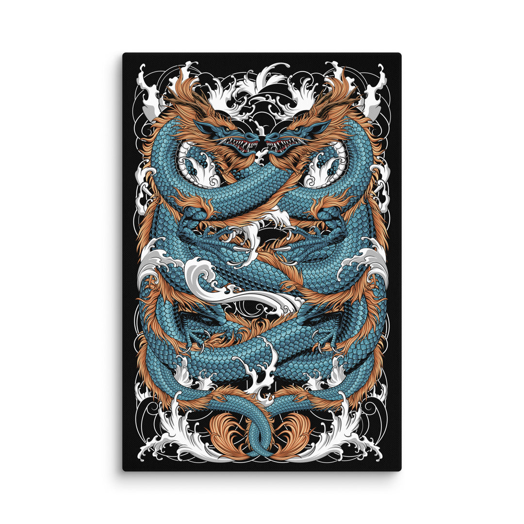twin blue dragon canvas-40x60 Product mockup