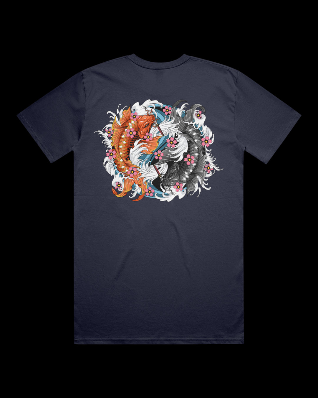 T-shirt featuring Japanese Irezumi-style artwork — Twin Koi Fish Relaxed Tee