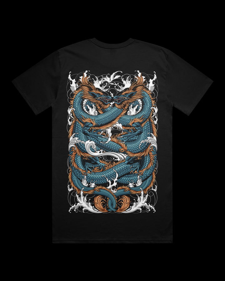 graphic T-shirt featuring double dragon print