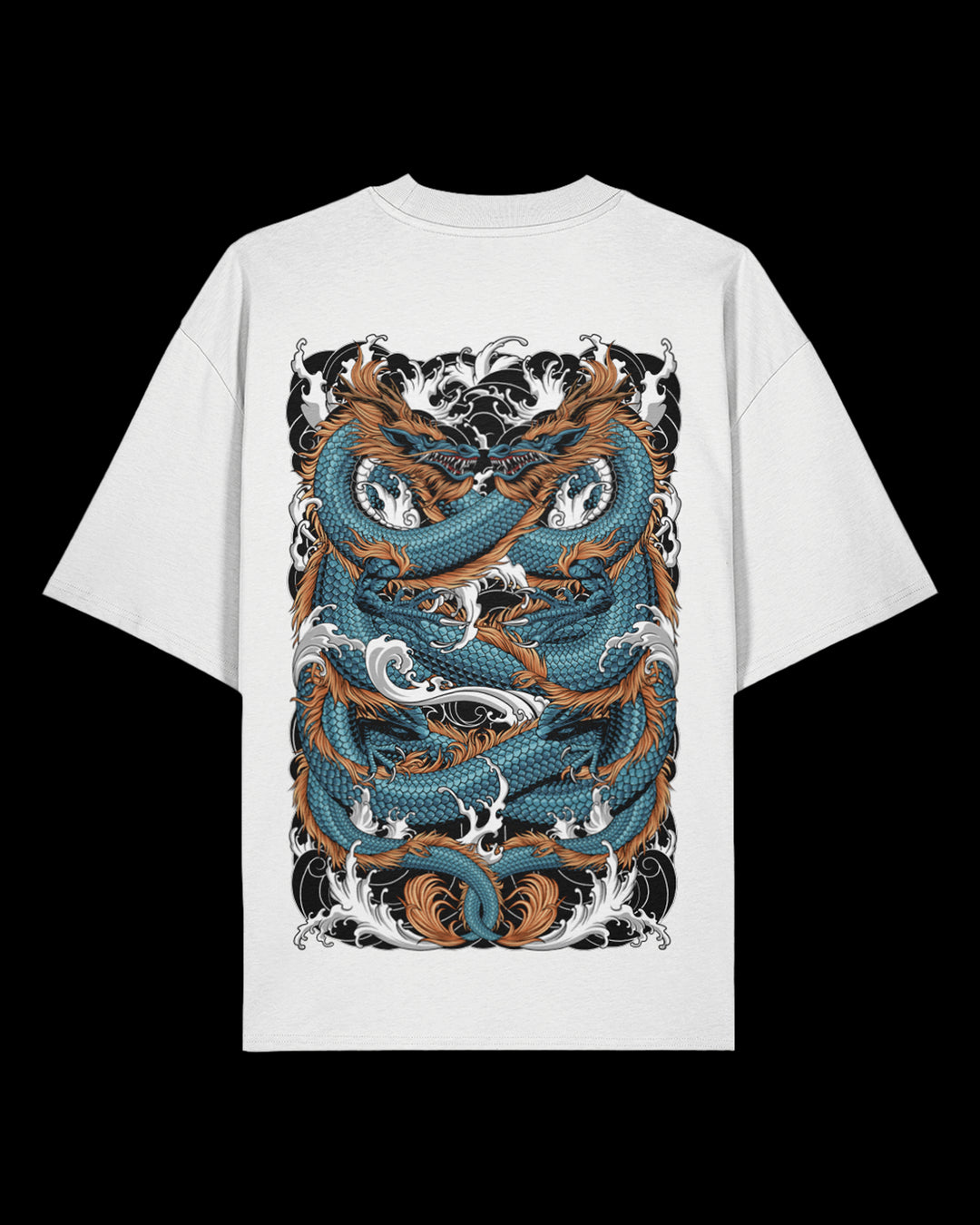 T-shirt featuring Japanese Irezumi-style artwork — Twin Tempest Oversized Tee
