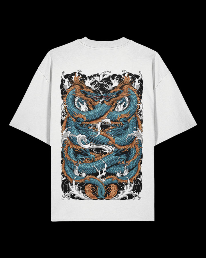 T-shirt featuring Japanese Irezumi-style artwork — Twin Tempest Oversized Tee