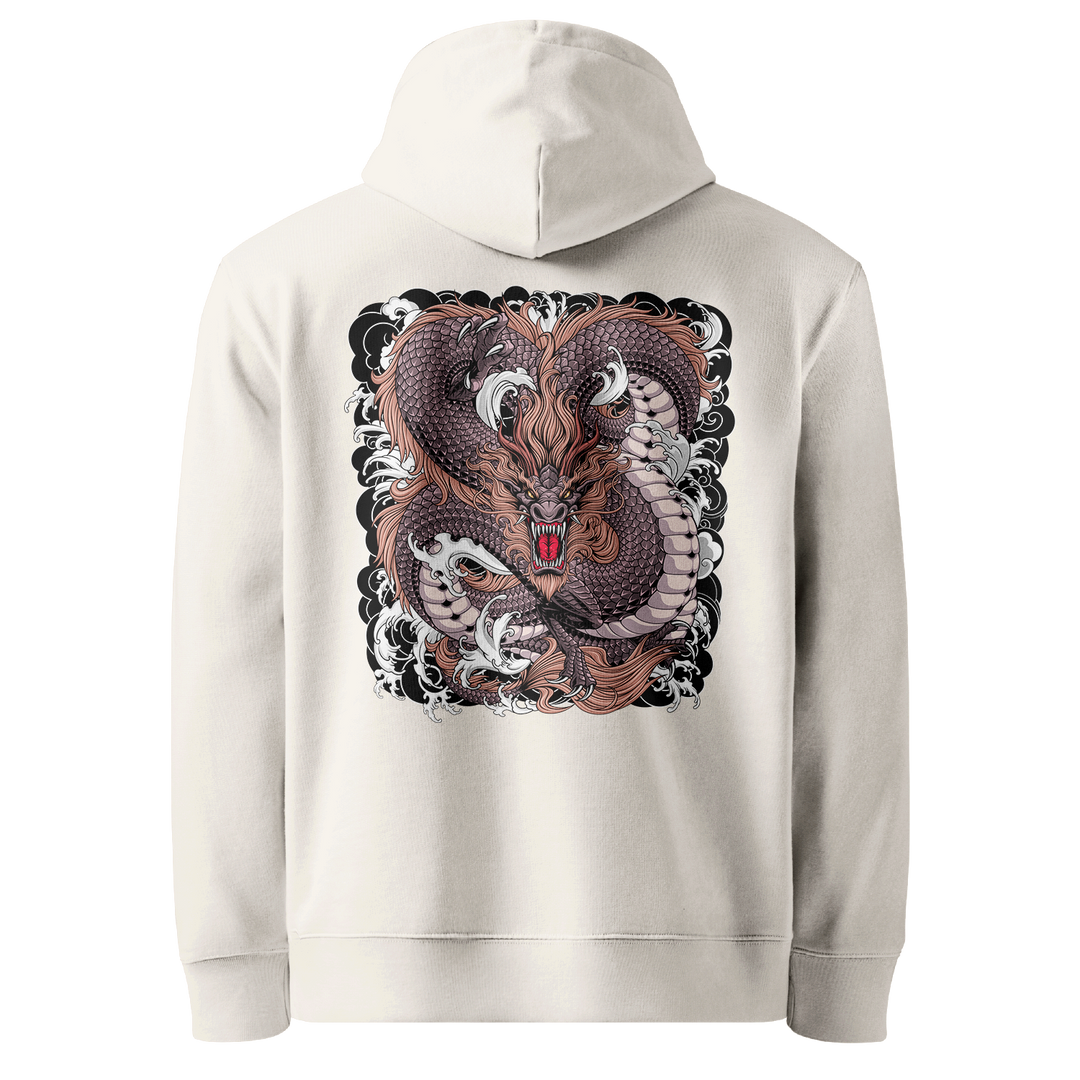 Weaving Dragon Tattoo Hoodie - Natural Raw