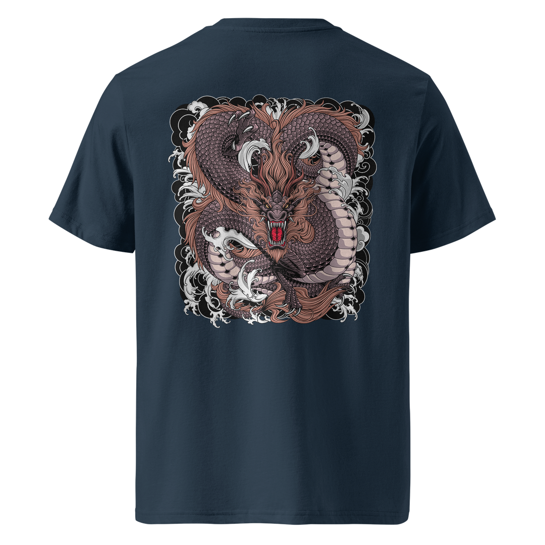 Weaving Dragon Tattoo Tee – Navy Midweight