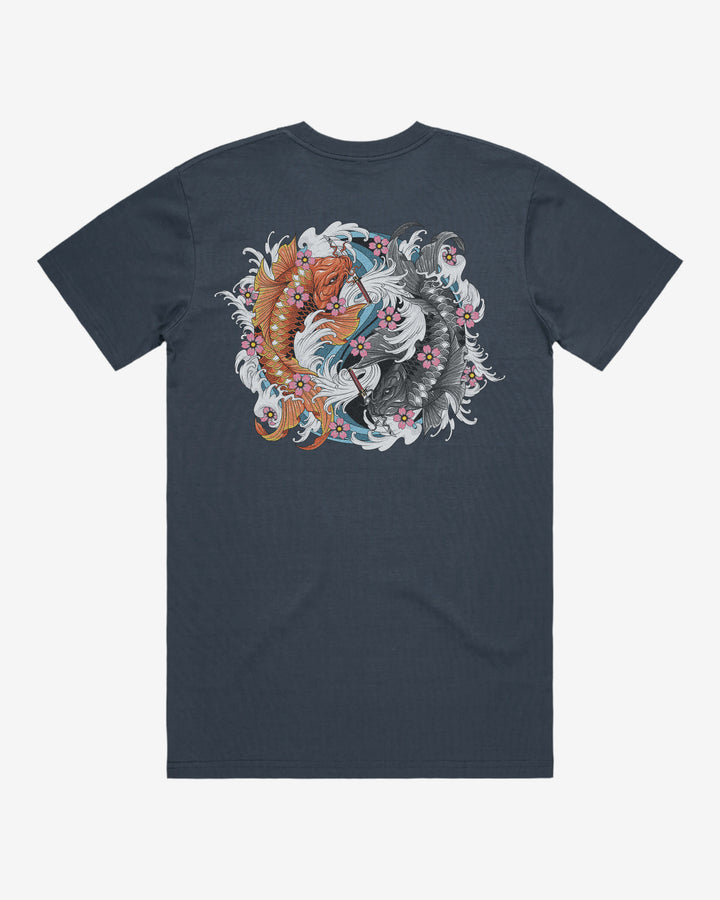 Heavyweight Japanese Graphic Tee — Yin Yang Koi Back Print