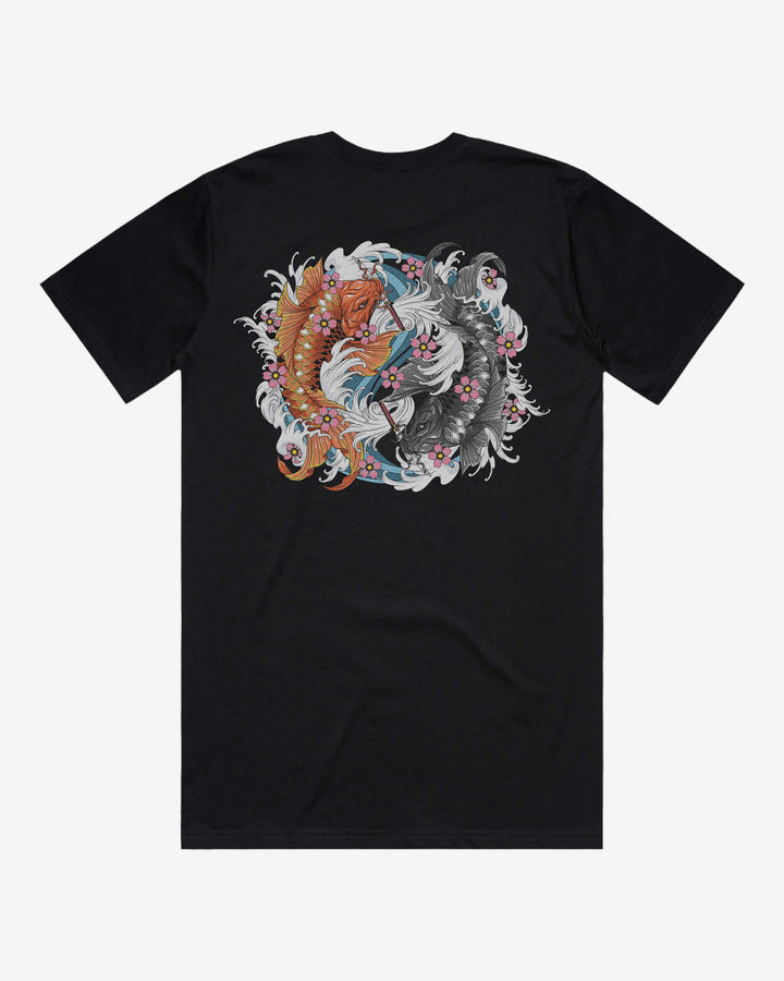 Heavyweight Japanese Graphic Tee — Yin Yang Koi Back Print